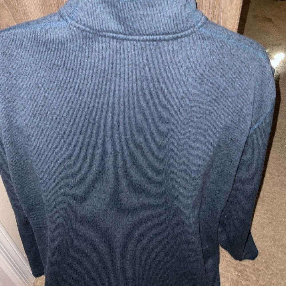 Men’s used size XXL 2XL Eddie Bauer pullover fleece grey blue quarter zip pocket - Picture 4 of 4